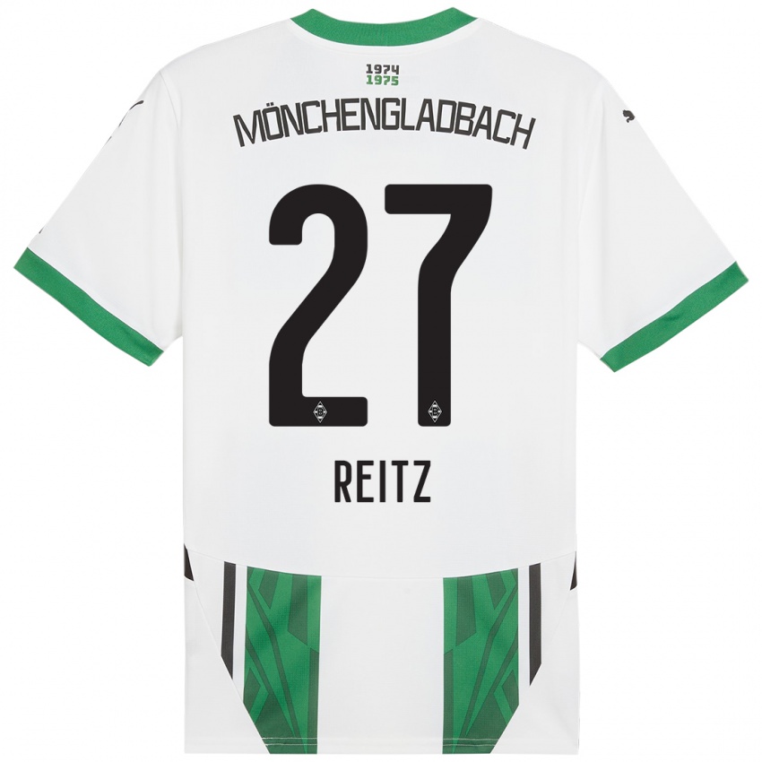 Kinderen Rocco Reitz #27 Wit Groen Thuisshirt Thuistenue 2024/25 T-Shirt