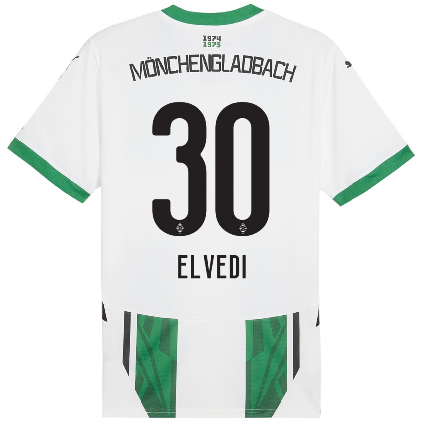 Kinderen Nico Elvedi #30 Wit Groen Thuisshirt Thuistenue 2024/25 T-Shirt