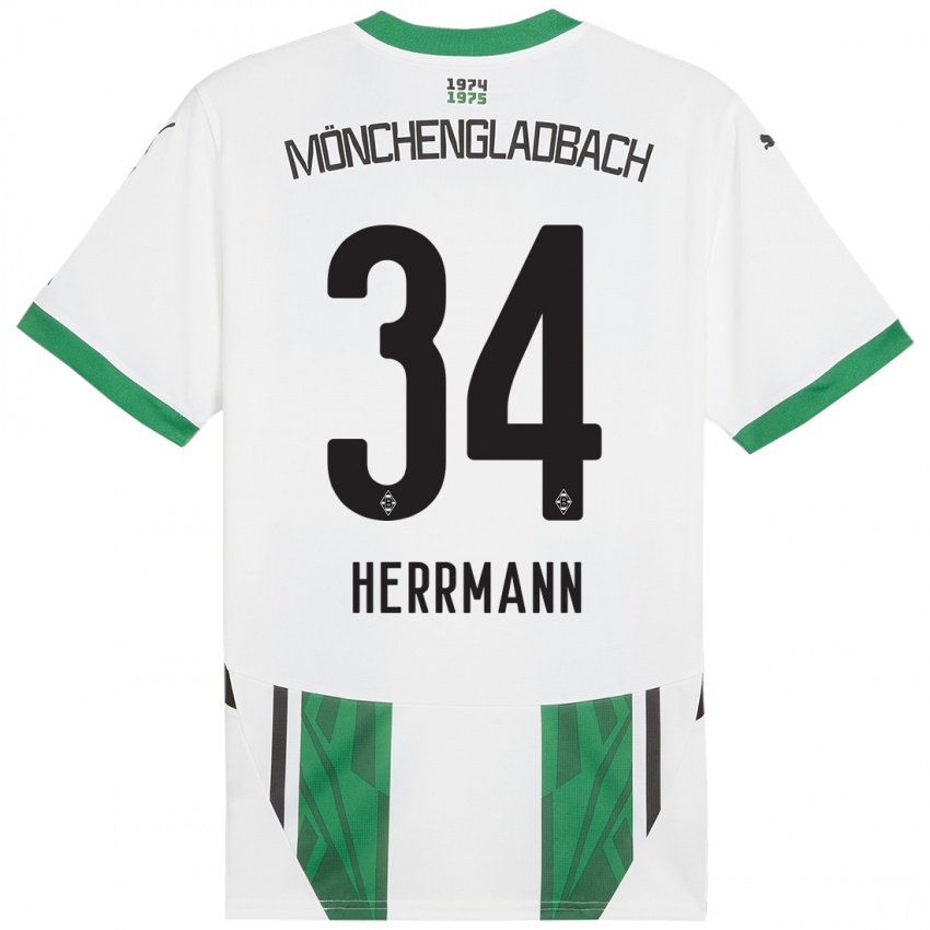 Kinderen Charles Herrmann #34 Wit Groen Thuisshirt Thuistenue 2024/25 T-Shirt