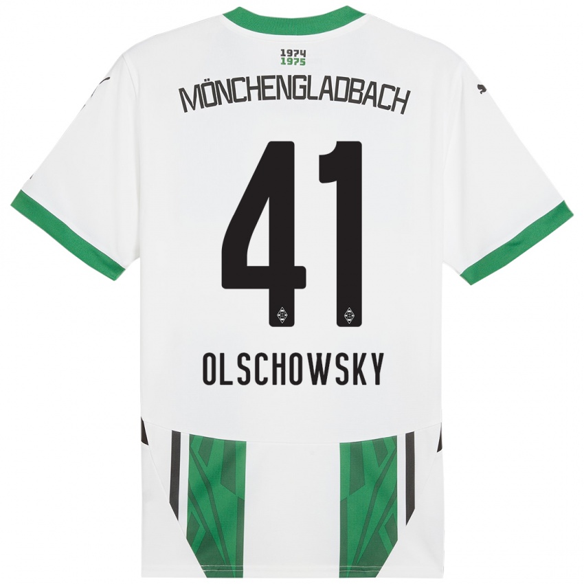 Kinderen Jan Olschowsky #41 Wit Groen Thuisshirt Thuistenue 2024/25 T-Shirt