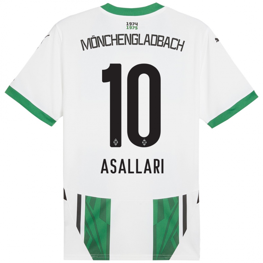 Kinderen Kushtrim Asallari #10 Wit Groen Thuisshirt Thuistenue 2024/25 T-Shirt