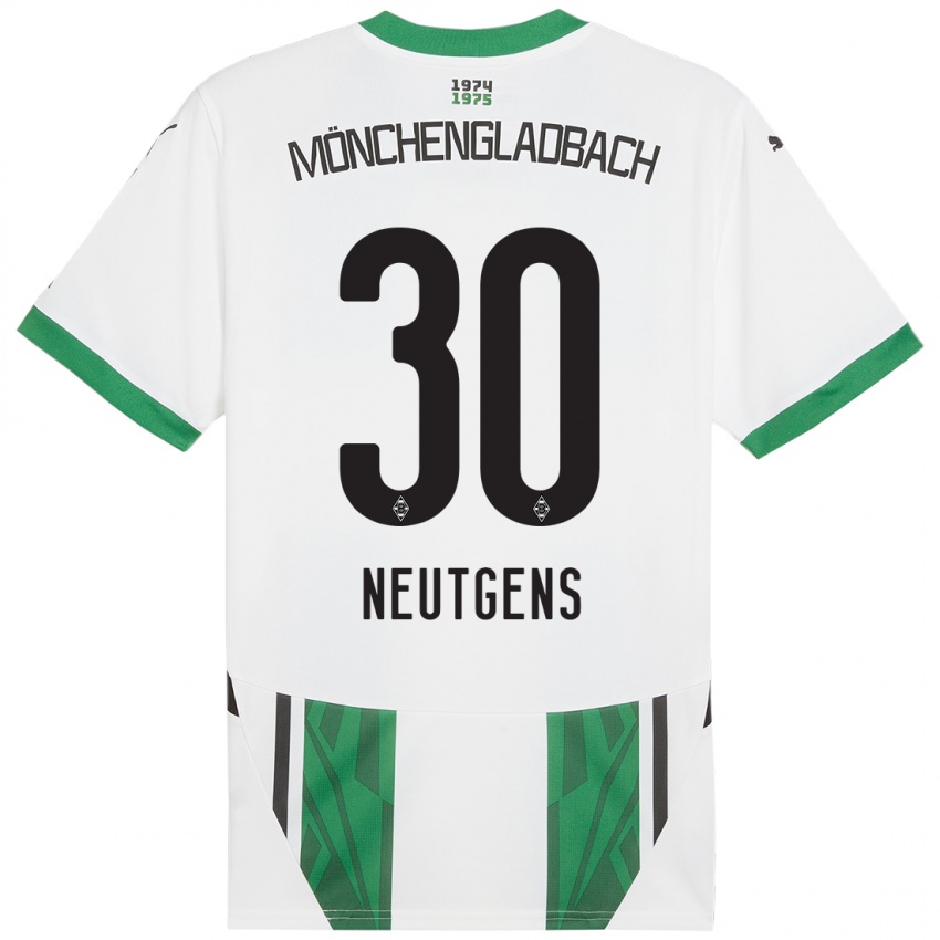 Kinderen Maximilian Neutgens #30 Wit Groen Thuisshirt Thuistenue 2024/25 T-Shirt