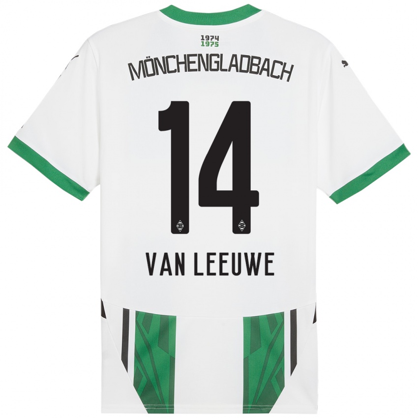 Kinderen Kyra Van Leeuwe #14 Wit Groen Thuisshirt Thuistenue 2024/25 T-Shirt