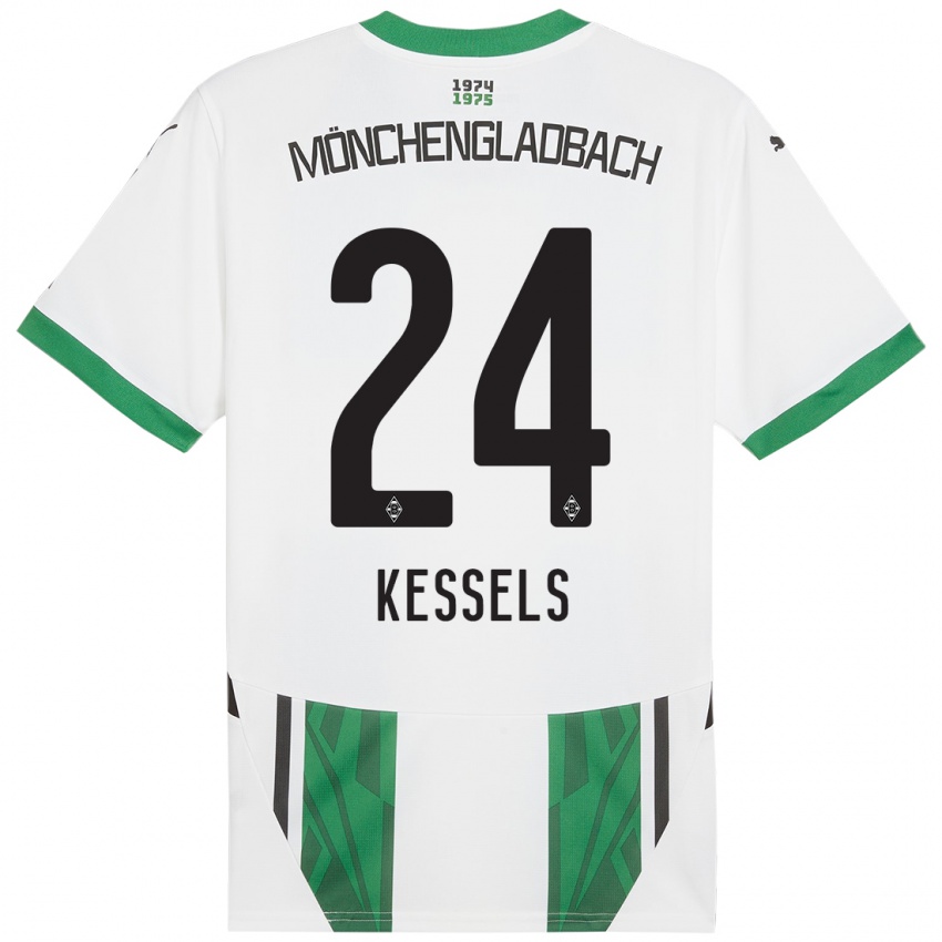 Kinderen Imke Kessels #24 Wit Groen Thuisshirt Thuistenue 2024/25 T-Shirt