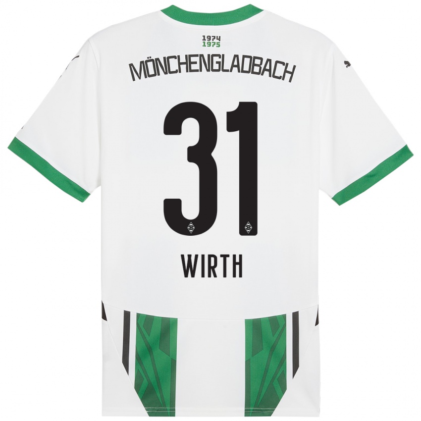 Kinderen Linus Wirth #31 Wit Groen Thuisshirt Thuistenue 2024/25 T-Shirt