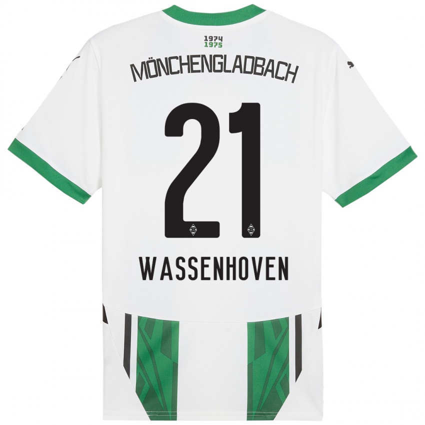 Kinderen Michelle Wassenhoven #21 Wit Groen Thuisshirt Thuistenue 2024/25 T-Shirt