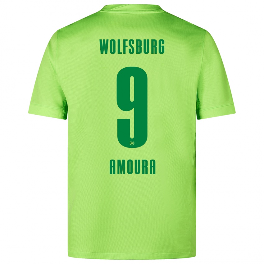 Kinderen Mohamed Amoura #9 Fluorescerend Groen Thuisshirt Thuistenue 2024/25 T-Shirt