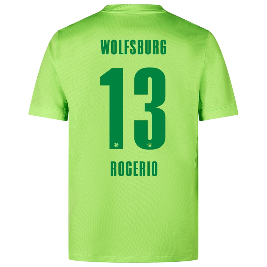 Kinderen Rogério #13 Fluorescerend Groen Thuisshirt Thuistenue 2024/25 T-Shirt