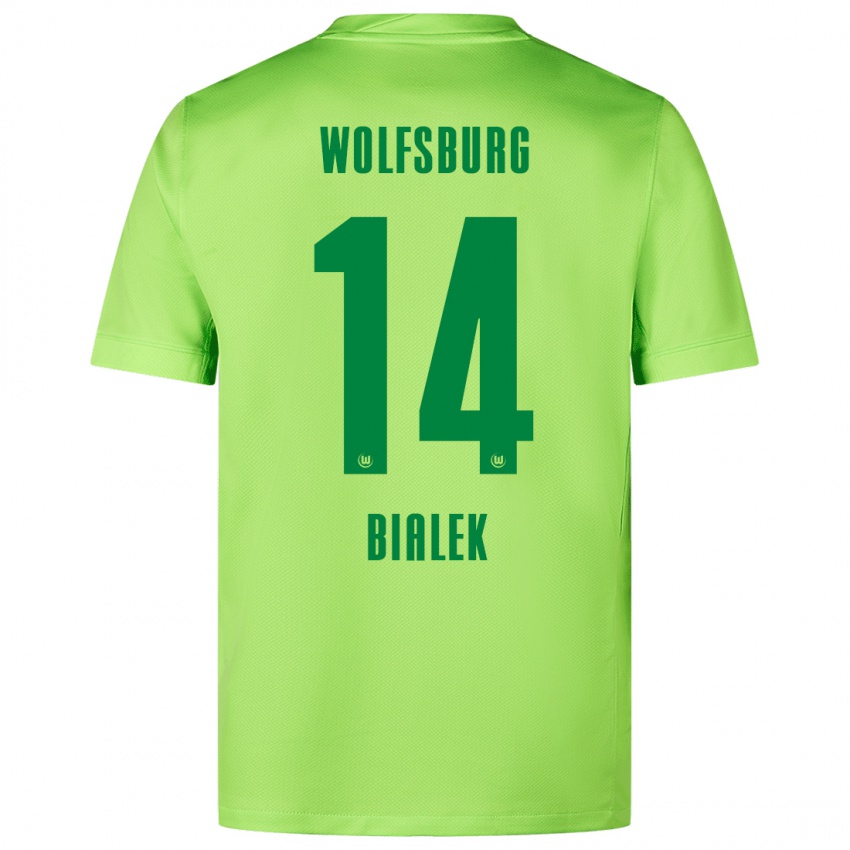 Kinderen Bartosz Bialek #14 Fluorescerend Groen Thuisshirt Thuistenue 2024/25 T-Shirt