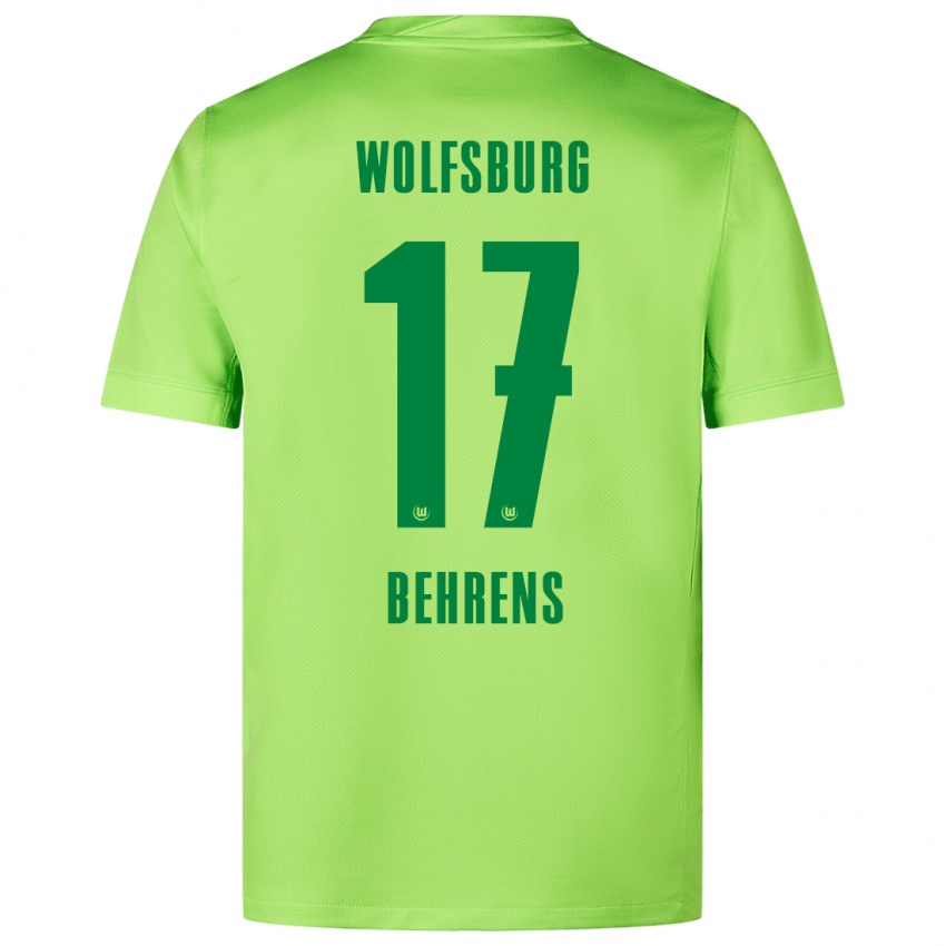 Kinderen Kevin Behrens #17 Fluorescerend Groen Thuisshirt Thuistenue 2024/25 T-Shirt