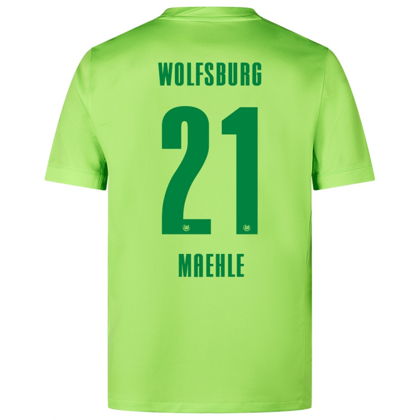 Kinderen Joakim Maehle #21 Fluorescerend Groen Thuisshirt Thuistenue 2024/25 T-Shirt