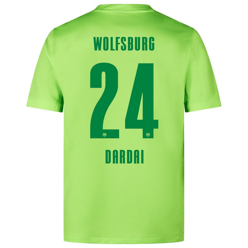 Kinderen Bence Dárdai #24 Fluorescerend Groen Thuisshirt Thuistenue 2024/25 T-Shirt