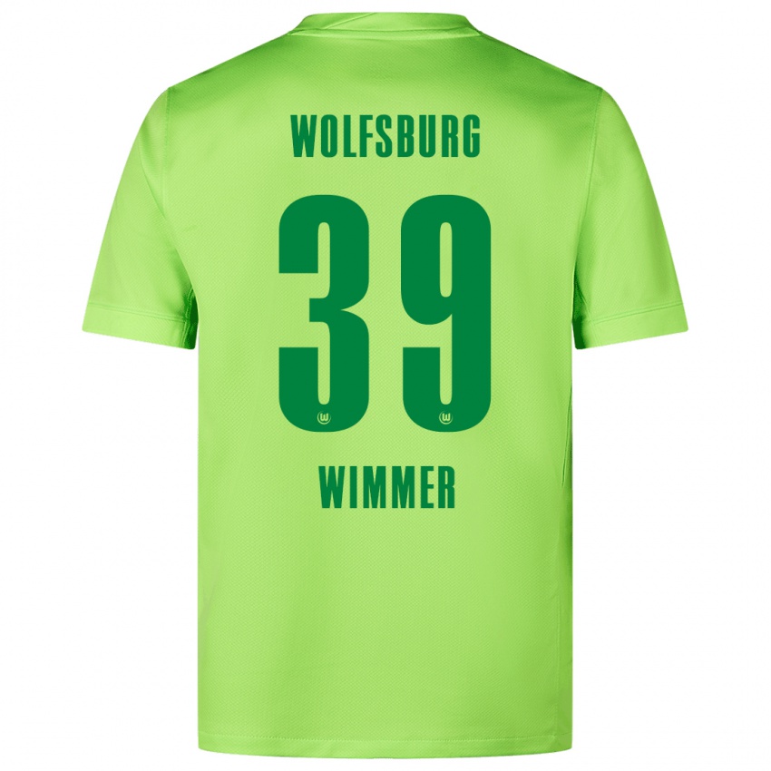 Kinderen Patrick Wimmer #39 Fluorescerend Groen Thuisshirt Thuistenue 2024/25 T-Shirt