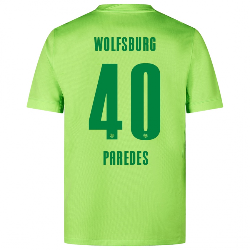 Kinderen Kevin Paredes #40 Fluorescerend Groen Thuisshirt Thuistenue 2024/25 T-Shirt