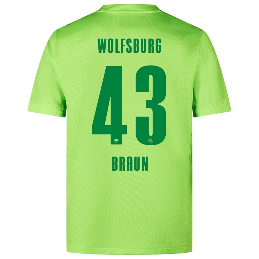 Kinderen Manuel Braun #43 Fluorescerend Groen Thuisshirt Thuistenue 2024/25 T-Shirt