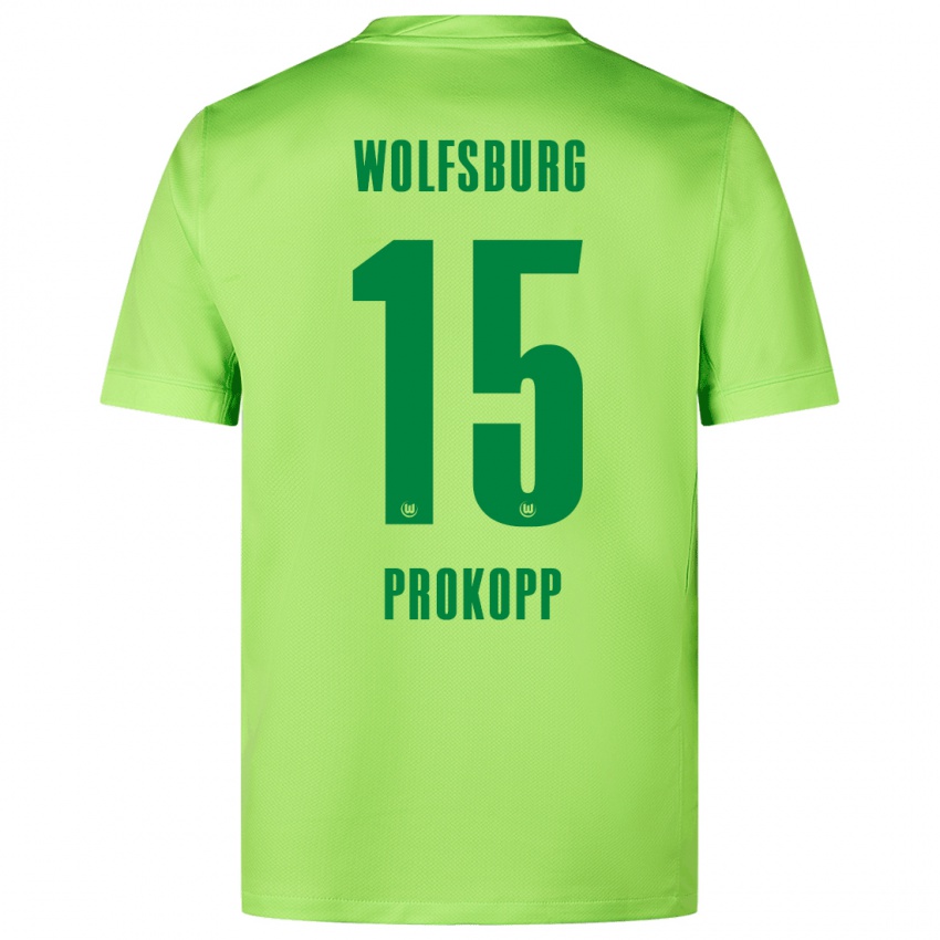 Kinderen Oskar Prokopp #15 Fluorescerend Groen Thuisshirt Thuistenue 2024/25 T-Shirt