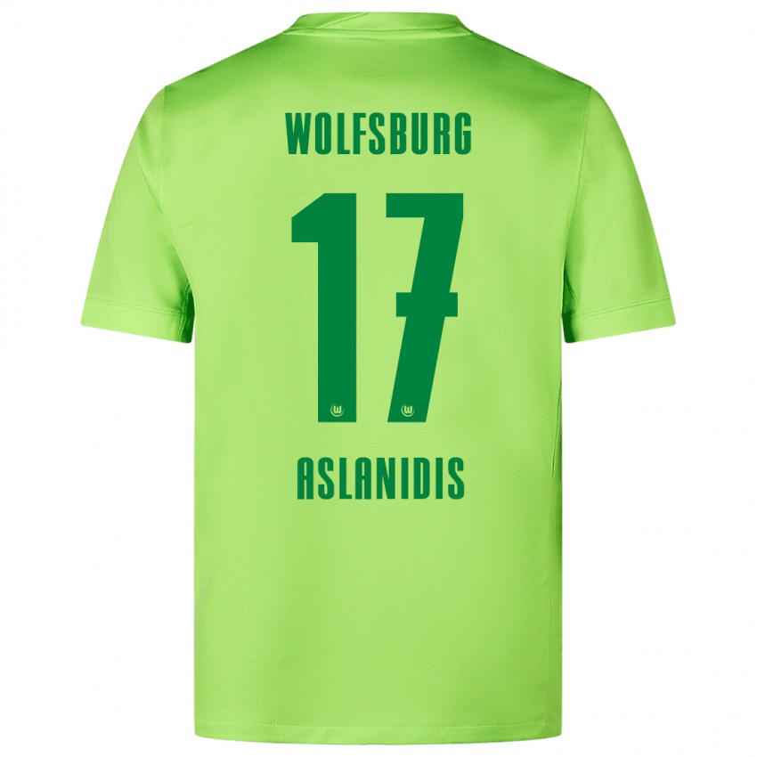 Kinderen Elijas Aslanidis #17 Fluorescerend Groen Thuisshirt Thuistenue 2024/25 T-Shirt