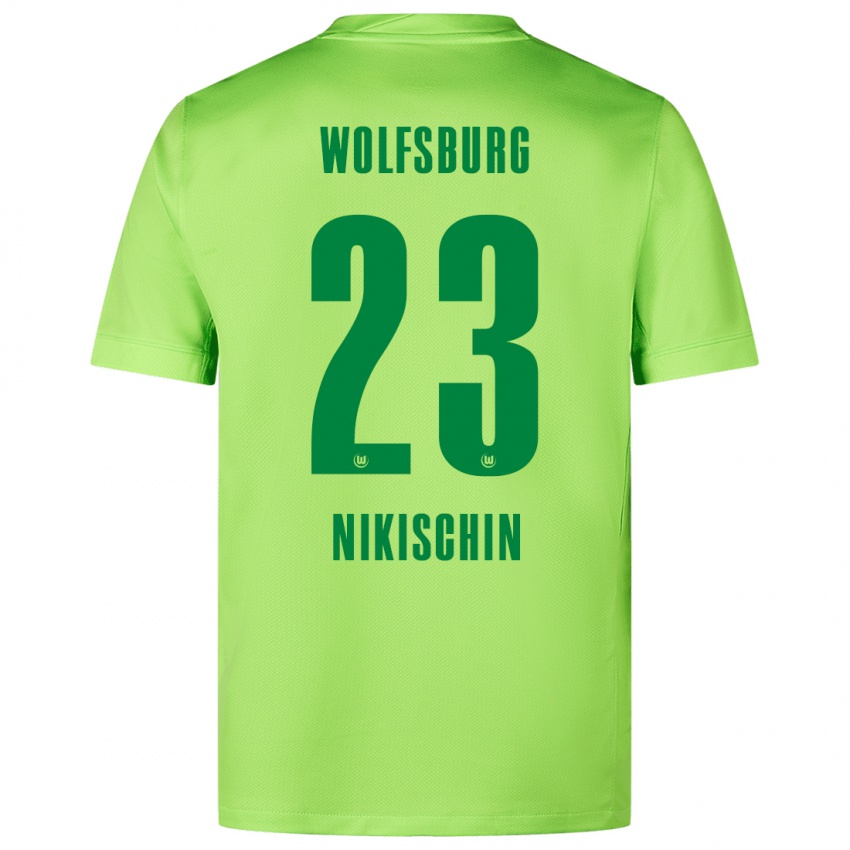 Kinderen Adrian Nikischin #23 Fluorescerend Groen Thuisshirt Thuistenue 2024/25 T-Shirt