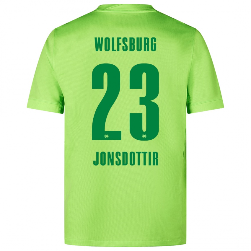 Kinderen Sveindís Jane Jónsdóttir #23 Fluorescerend Groen Thuisshirt Thuistenue 2024/25 T-Shirt