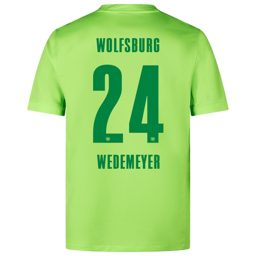 Kinderen Joelle Wedemeyer #24 Fluorescerend Groen Thuisshirt Thuistenue 2024/25 T-Shirt