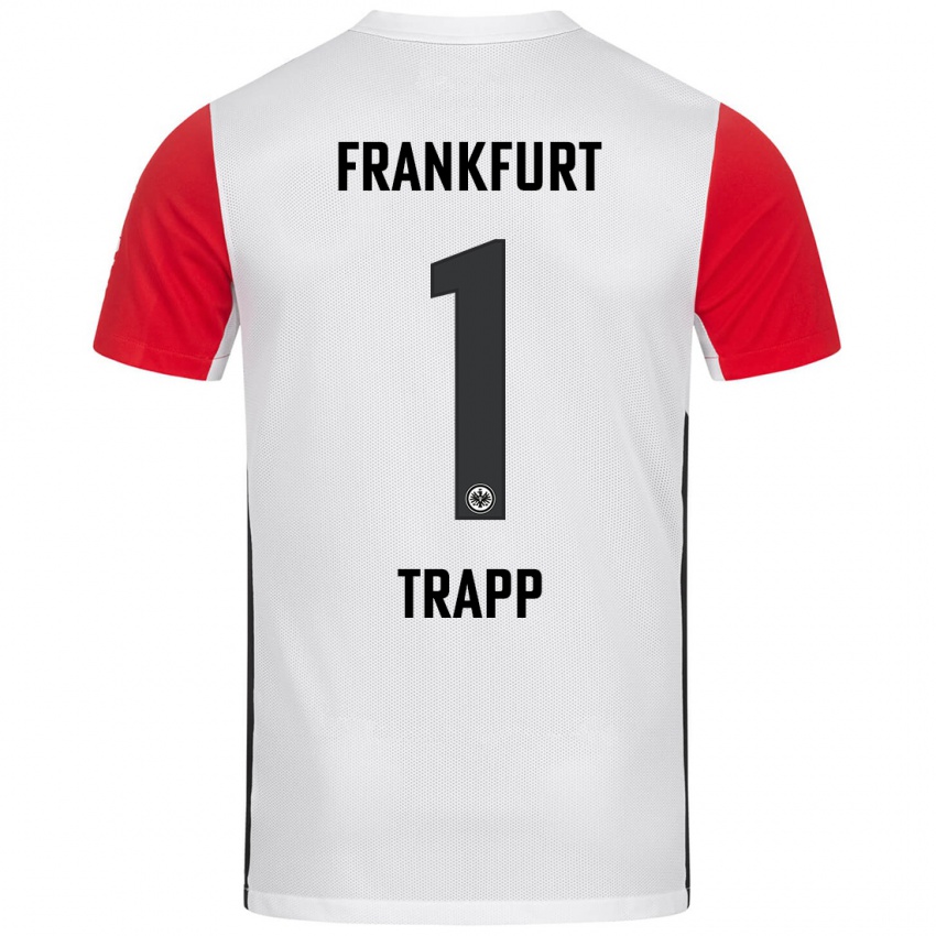 Kinderen Kevin Trapp #1 Wit Rood Thuisshirt Thuistenue 2024/25 T-Shirt