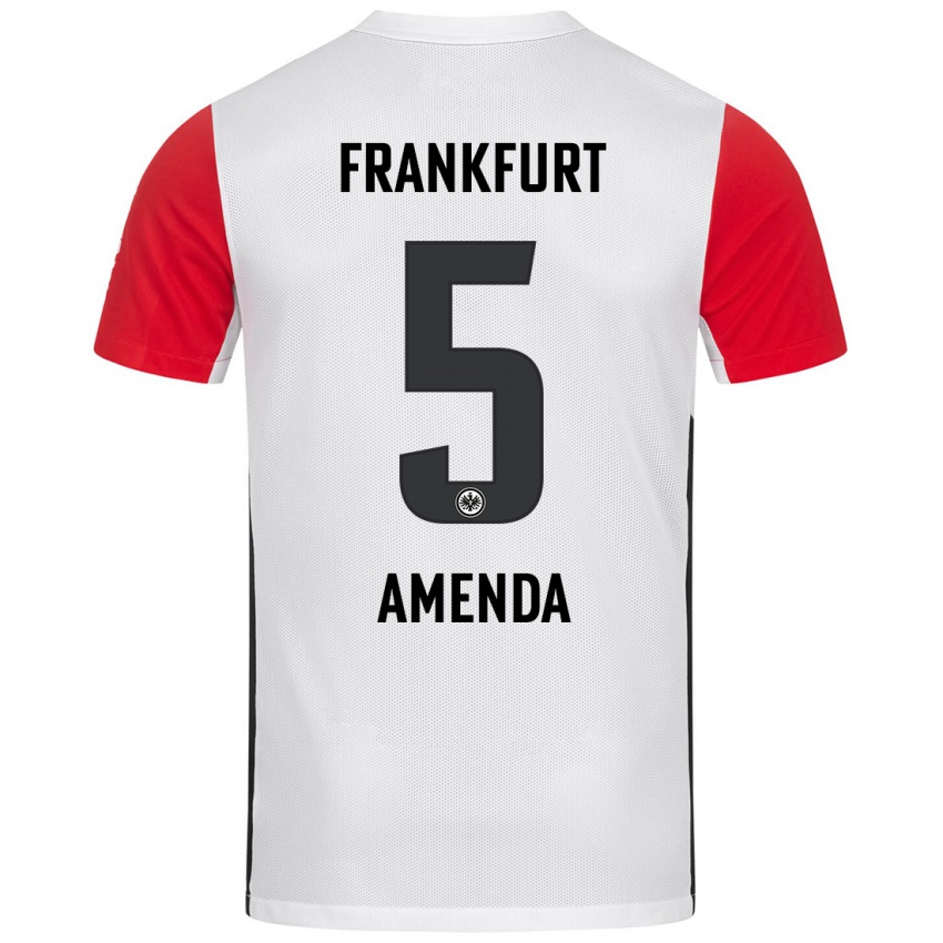 Kinderen Aurèle Amenda #5 Wit Rood Thuisshirt Thuistenue 2024/25 T-Shirt