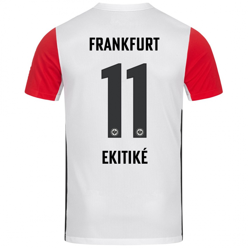 Kinderen Hugo Ekitike #11 Wit Rood Thuisshirt Thuistenue 2024/25 T-Shirt