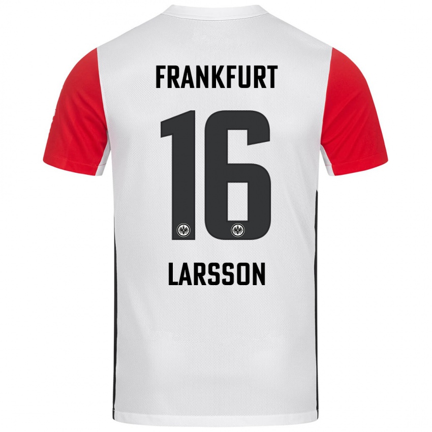 Kinderen Hugo Larsson #16 Wit Rood Thuisshirt Thuistenue 2024/25 T-Shirt