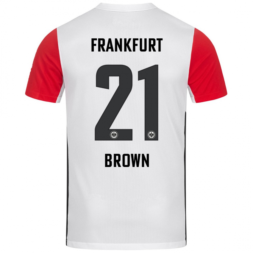 Kinderen Nathaniel Brown #21 Wit Rood Thuisshirt Thuistenue 2024/25 T-Shirt