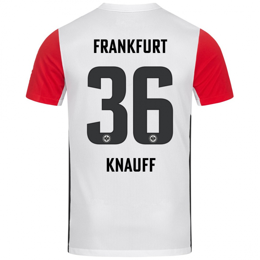 Kinderen Ansgar Knauff #36 Wit Rood Thuisshirt Thuistenue 2024/25 T-Shirt