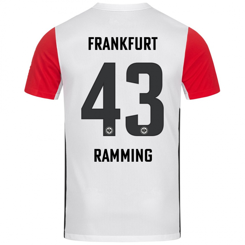 Kinderen Nils Ramming #43 Wit Rood Thuisshirt Thuistenue 2024/25 T-Shirt