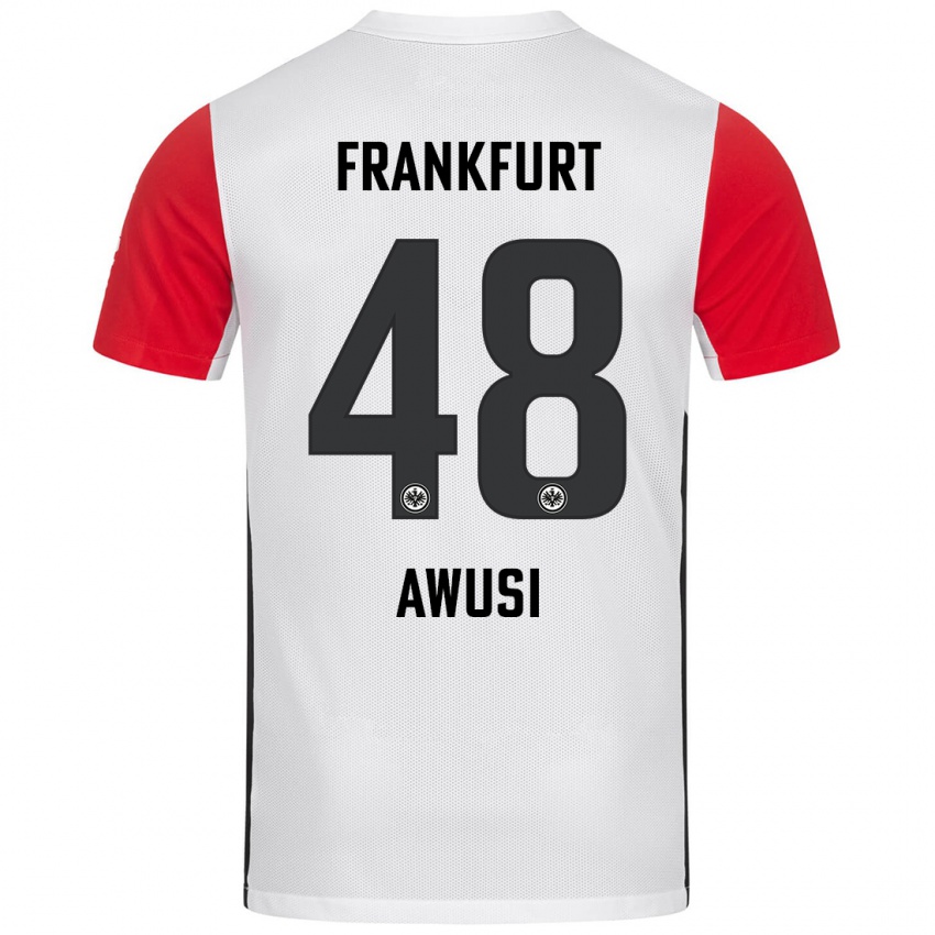 Kinderen Junior Awusi #48 Wit Rood Thuisshirt Thuistenue 2024/25 T-Shirt