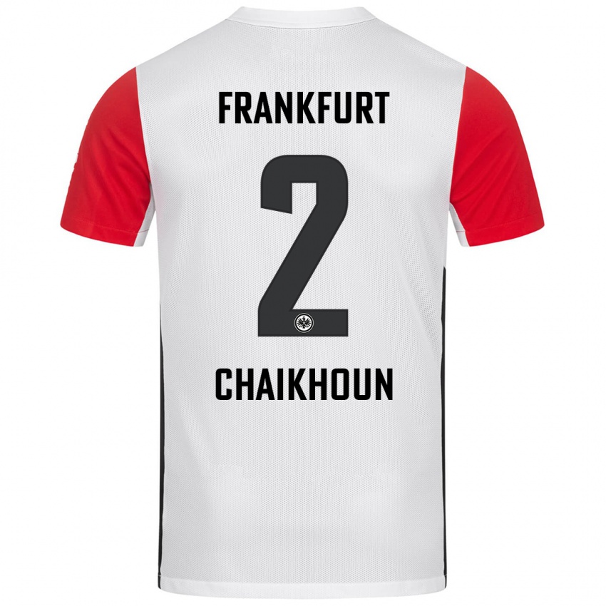 Kinderen Ayoub Chaikhoun #2 Wit Rood Thuisshirt Thuistenue 2024/25 T-Shirt