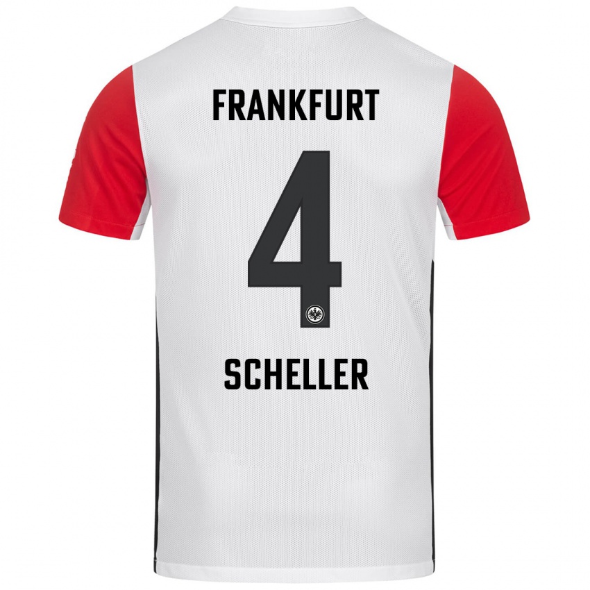 Kinderen Niklas Scheller #4 Wit Rood Thuisshirt Thuistenue 2024/25 T-Shirt