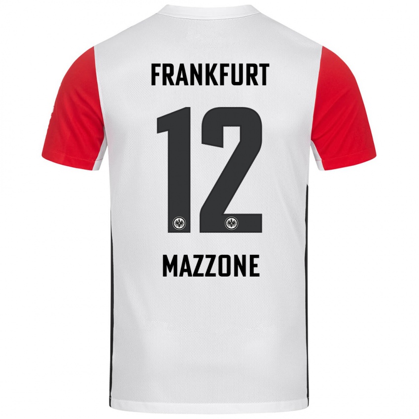 Kinderen Matteo Mazzone #12 Wit Rood Thuisshirt Thuistenue 2024/25 T-Shirt