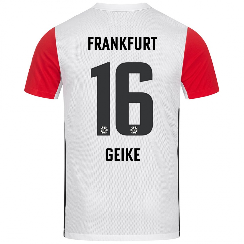 Kinderen Jonah Geike #16 Wit Rood Thuisshirt Thuistenue 2024/25 T-Shirt