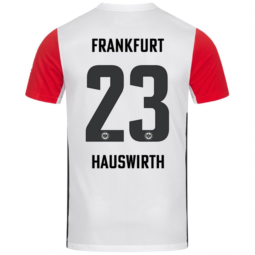 Kinderen Max Hauswirth #23 Wit Rood Thuisshirt Thuistenue 2024/25 T-Shirt