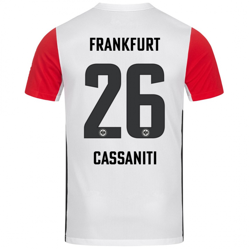 Kinderen Nino Cassaniti #26 Wit Rood Thuisshirt Thuistenue 2024/25 T-Shirt