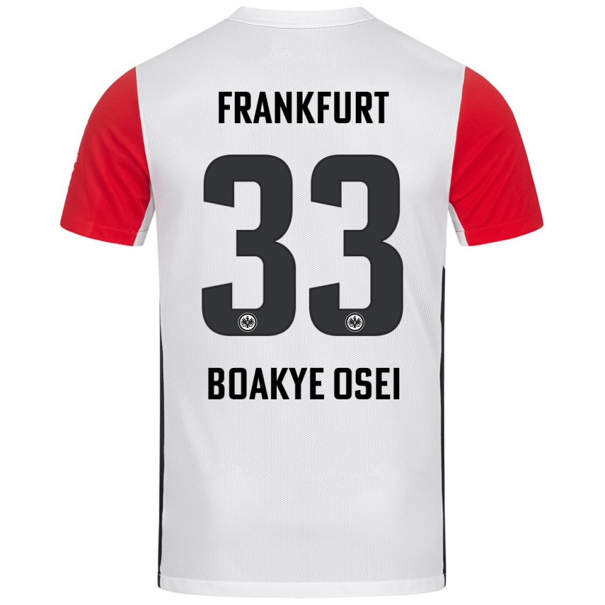 Kinderen Derek Boakye-Osei #33 Wit Rood Thuisshirt Thuistenue 2024/25 T-Shirt