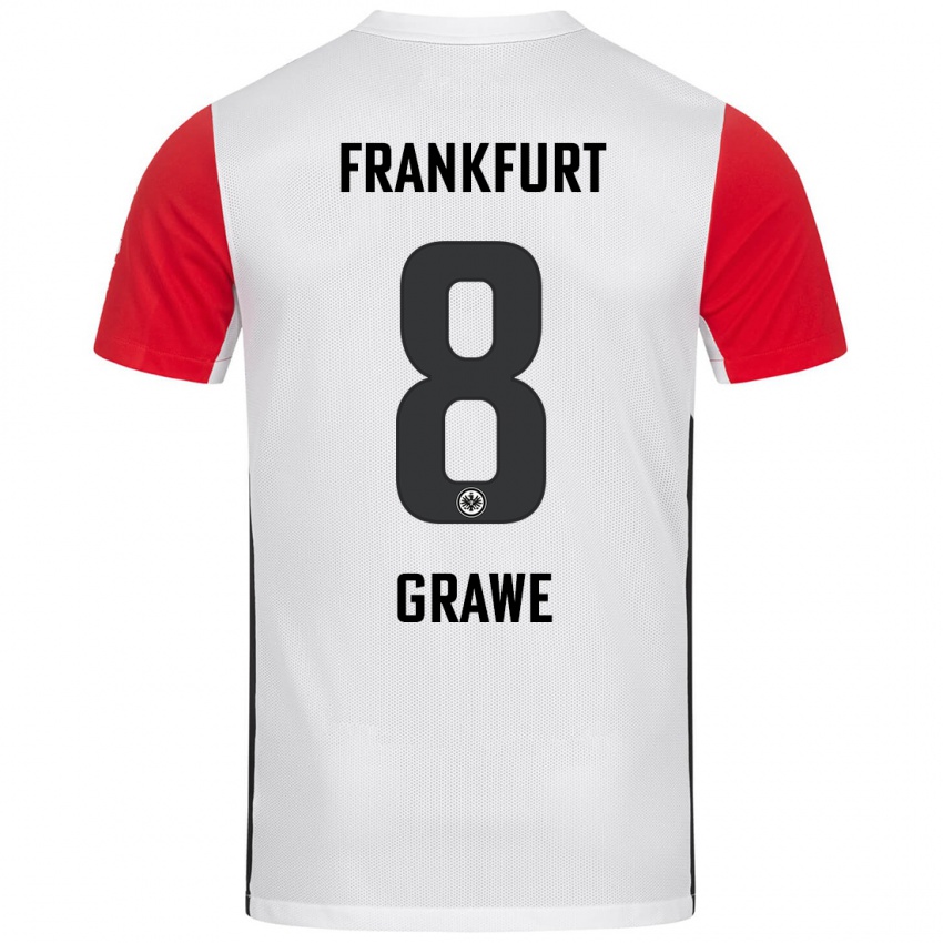 Kinderen Lisanne Gräwe #8 Wit Rood Thuisshirt Thuistenue 2024/25 T-Shirt