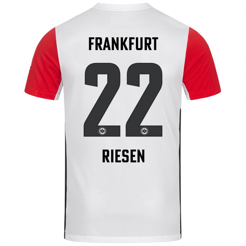 Kinderen Nadine Riesen #22 Wit Rood Thuisshirt Thuistenue 2024/25 T-Shirt