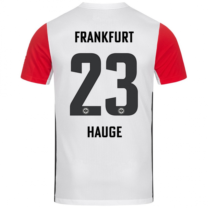 Kinderen Jens Petter Hauge #23 Wit Rood Thuisshirt Thuistenue 2024/25 T-Shirt