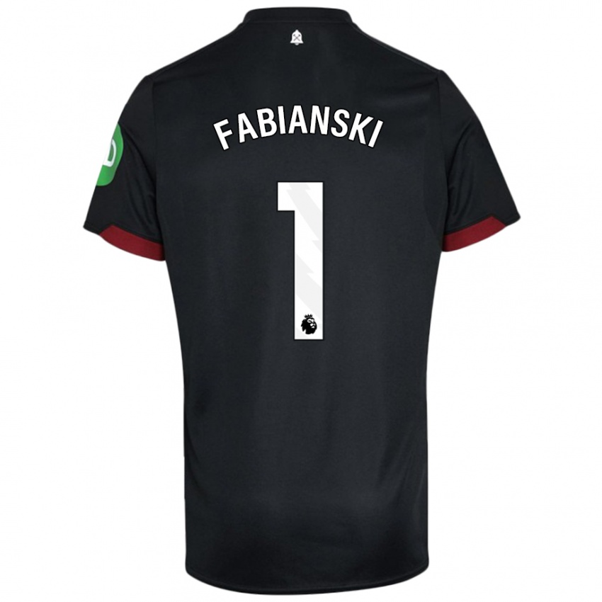 Kinderen Lukasz Fabianski #1 Zwart Wit Uitshirt Uittenue 2024/25 T-Shirt