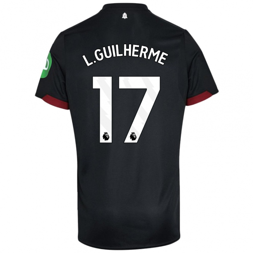 Kinderen Luis Guilherme #17 Zwart Wit Uitshirt Uittenue 2024/25 T-Shirt