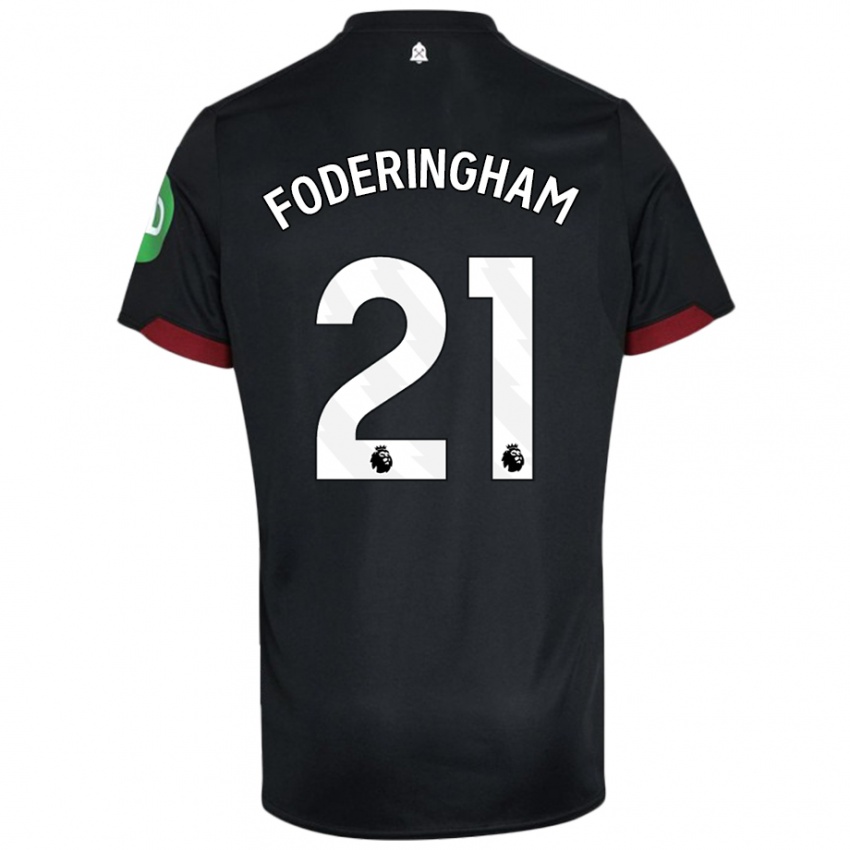 Kinderen Wes Foderingham #21 Zwart Wit Uitshirt Uittenue 2024/25 T-Shirt