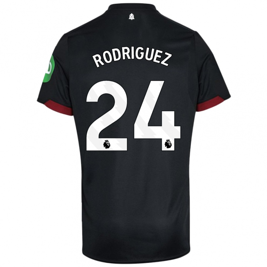 Kinderen Guido Rodríguez #24 Zwart Wit Uitshirt Uittenue 2024/25 T-Shirt