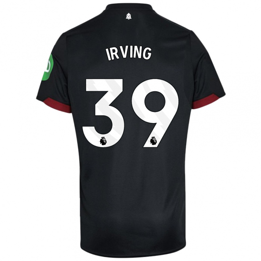 Kinderen Andy Irving #39 Zwart Wit Uitshirt Uittenue 2024/25 T-Shirt