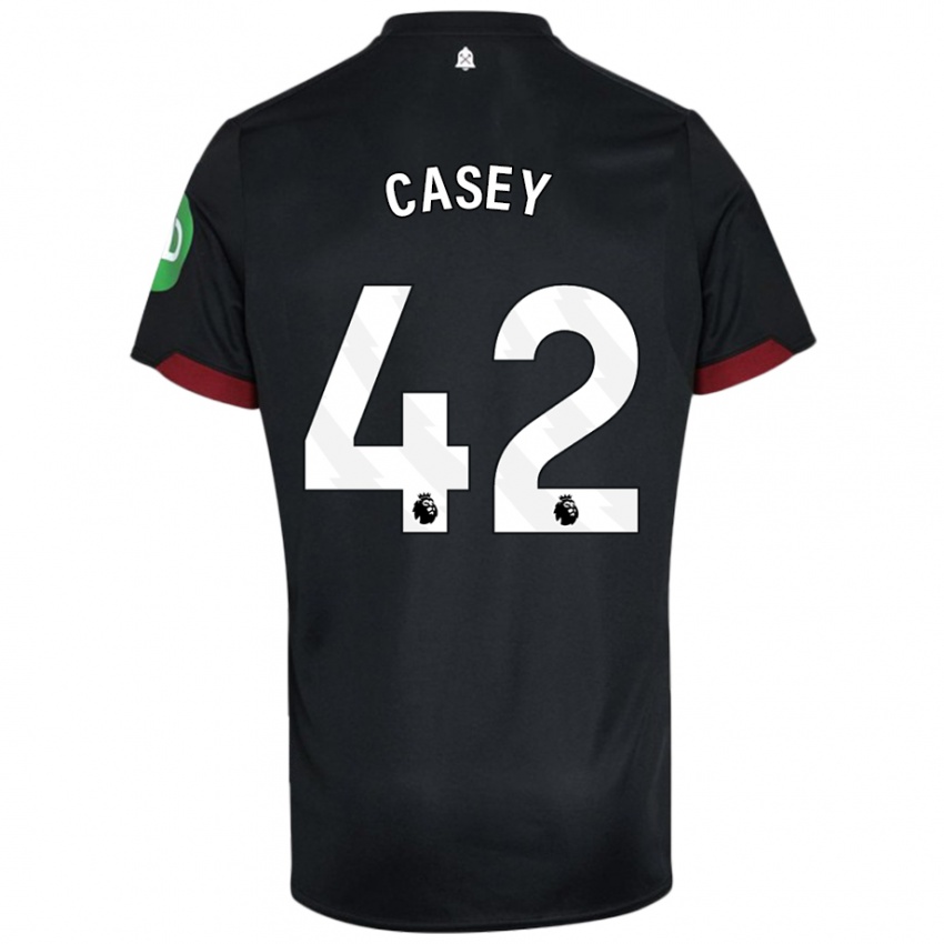 Kinderen Kaelan Casey #42 Zwart Wit Uitshirt Uittenue 2024/25 T-Shirt