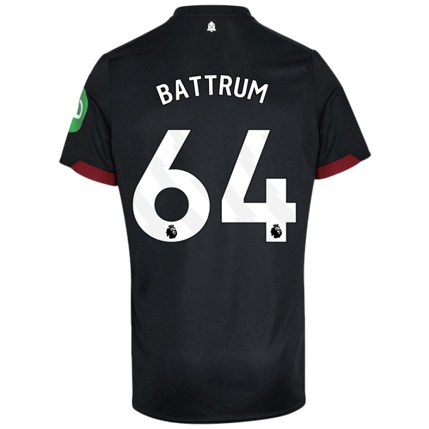 Kinderen Ryan Battrum #64 Zwart Wit Uitshirt Uittenue 2024/25 T-Shirt