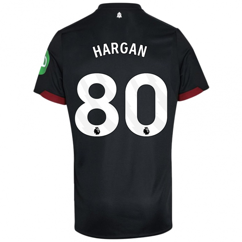 Kinderen Riley Hargan #80 Zwart Wit Uitshirt Uittenue 2024/25 T-Shirt